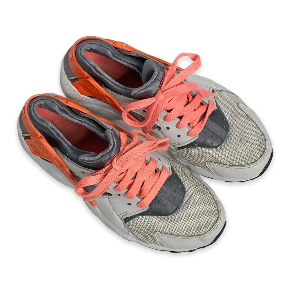 Girls' Nike Air Huarache Run Pure Platinum Lava GS Running 4.5 Youth